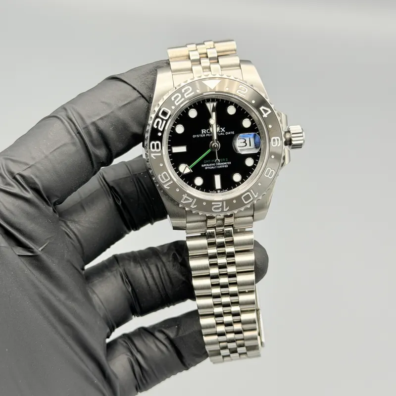 GMT Master II Bruce Wayne Watch Black Dial Silver Jubilee