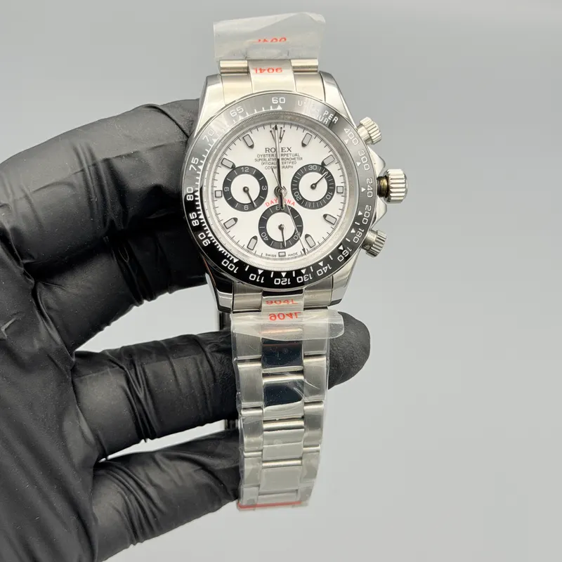 Panda Dial Chronograph Watch – Silver Steel Bracelet