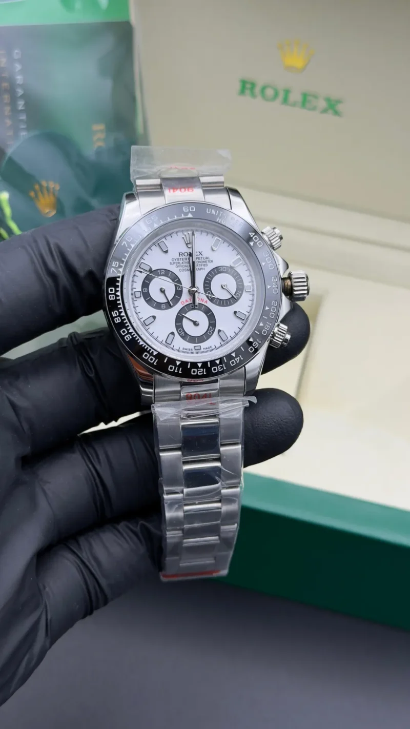 panda dial chronograph watch silver steel bracelet Pakistan