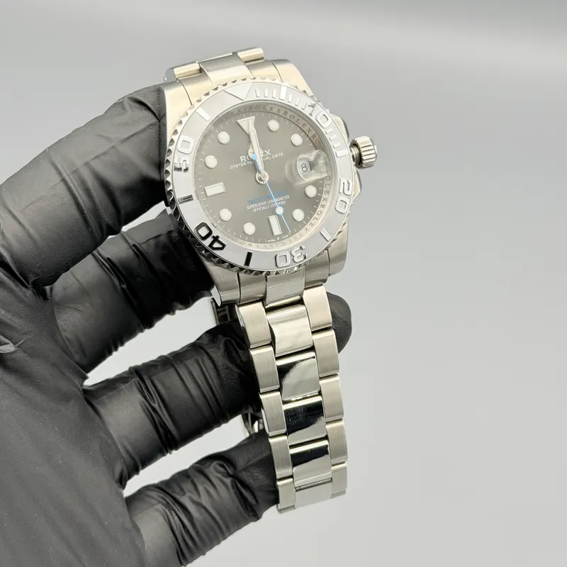 Yacht Master Watch Rhodium Luminous Dial Silver Oyster - Image 3