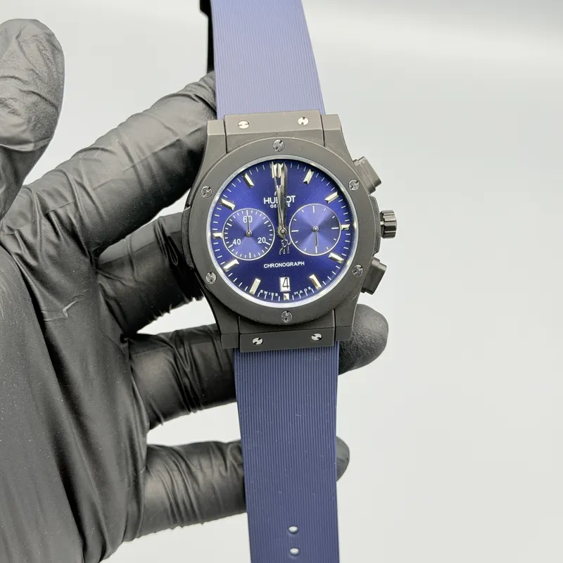 classic-style-chronograph-watch-blue-dial-blue-rubber-strap-pakistan Classic Style Chronograph Watch Blue Dial Blue Rubber Strap