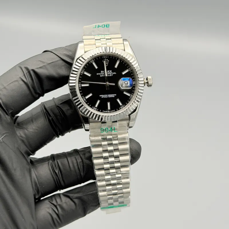 Date Just Watch Black Dial Silver Jubilee