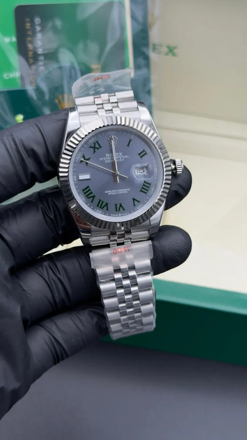 Date Just Watch Wimbledon Roman Dial Silver Jubilee