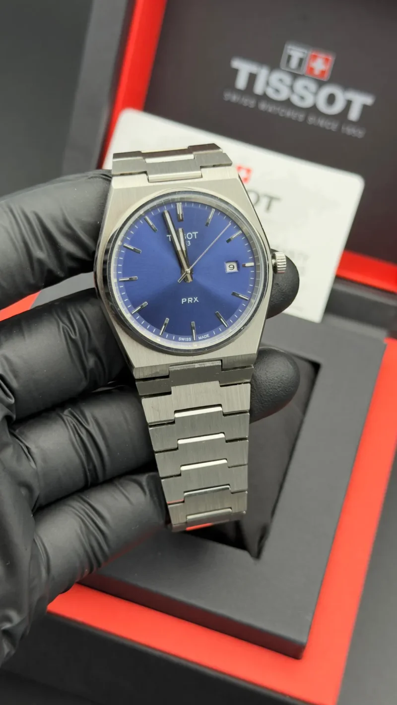 PRX Style Watch Blue Sunburst Dial Silver Bracelet