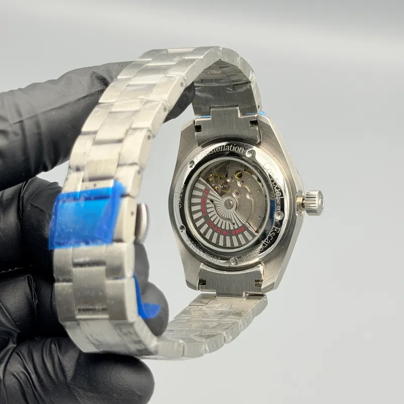 Sea Master Style Watch Aqua Terra World Map Blue Dial Silver Bracelet - Image 3