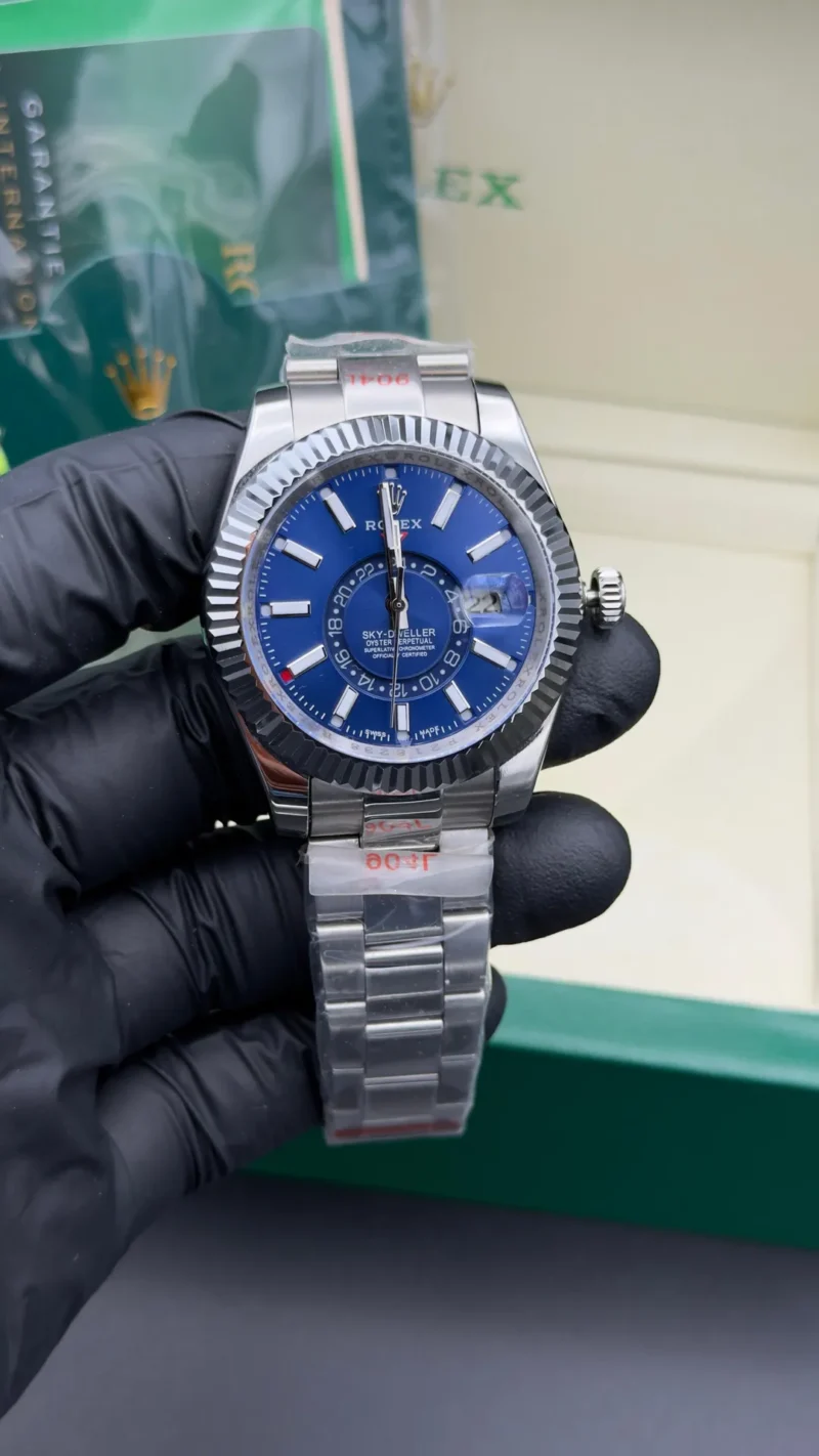 Sky Dweller Watch Blue Dial Silver Oyster