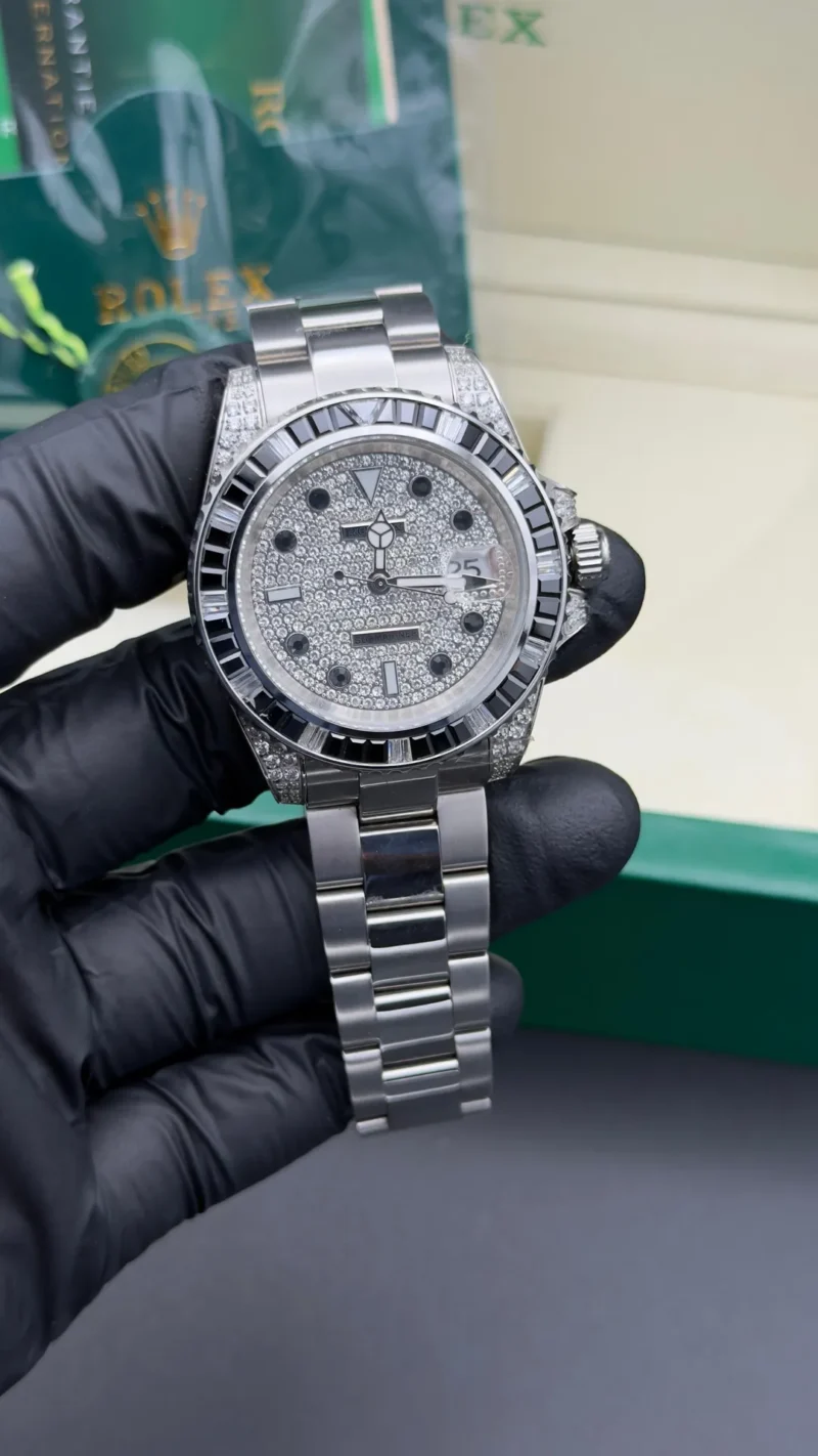 Submariner Watch Silver Stone Dial Silver Oyster
