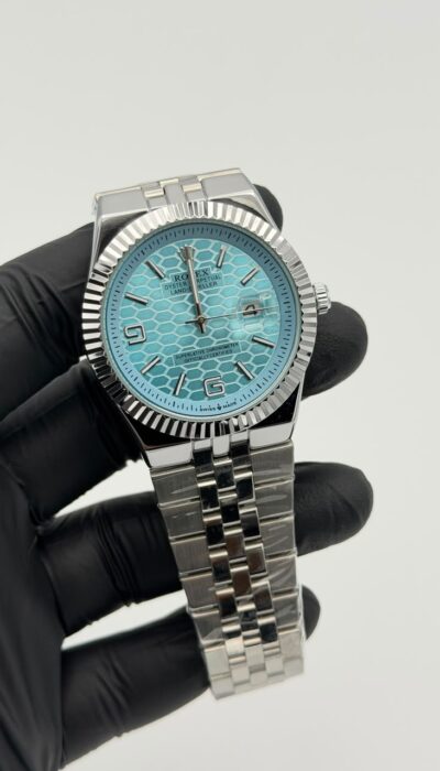 Aqua Blue Semi-Automatic Watch – Jubilee Bracelet