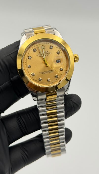 Gold Dial Two-Tone Watch – Gold & Silver Bracelet