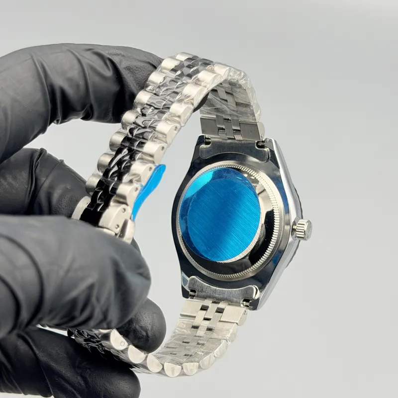 Black Dial Silver Watch – Fluted Bezel & Crystal Markers - Image 5