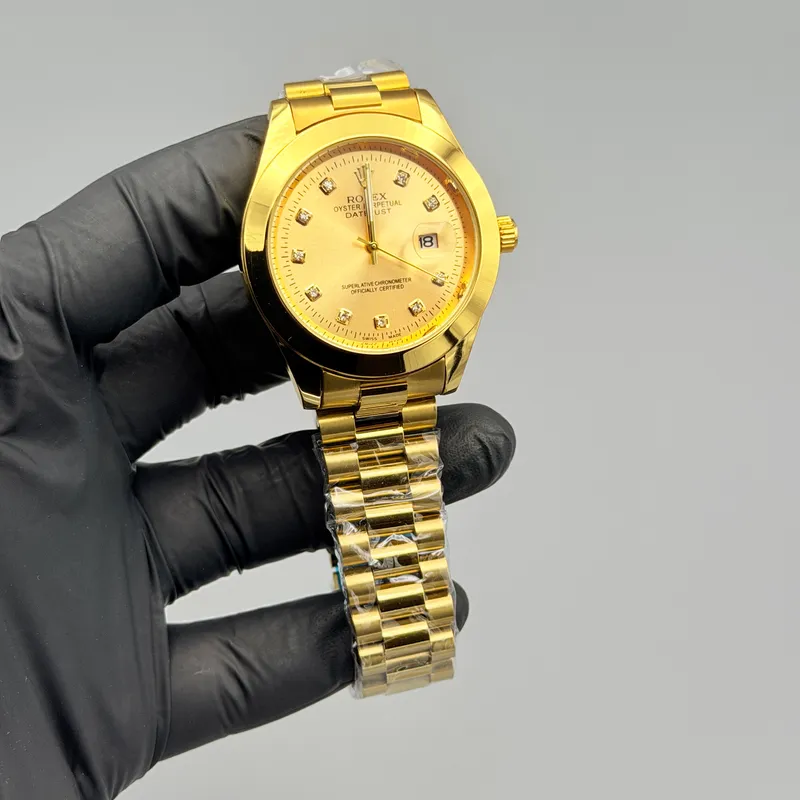 Champagne Gold Dial Full Gold Watch – Crystal Markers - Image 3