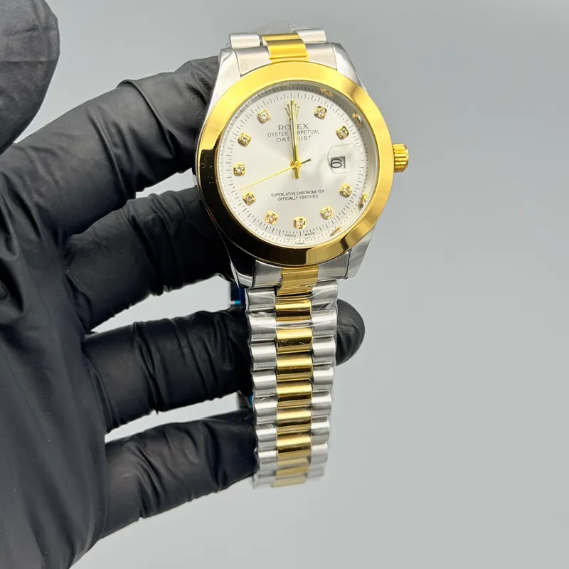 White Dial Two-Tone Watch – Gold & Silver Bracelet - Image 3