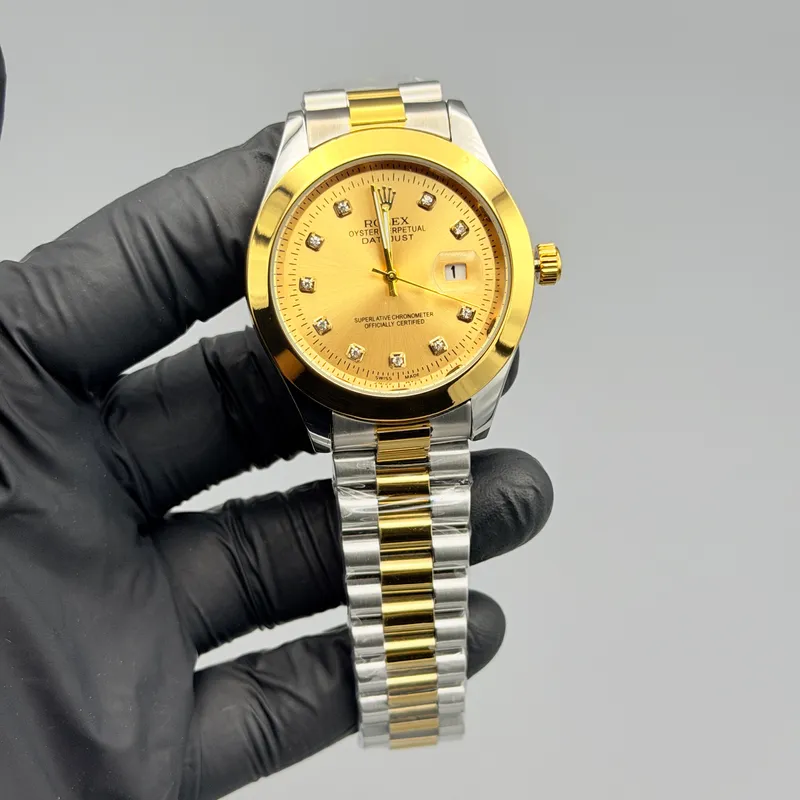 Gold Dial Two-Tone Watch – Gold & Silver Bracelet