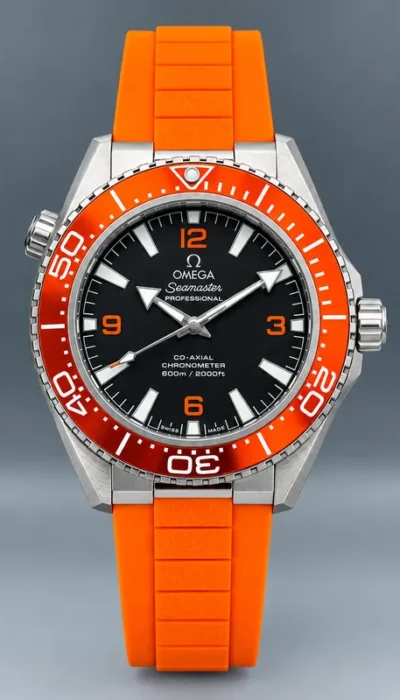 Seamaster Orange Diver Watch Black Dial 43mm