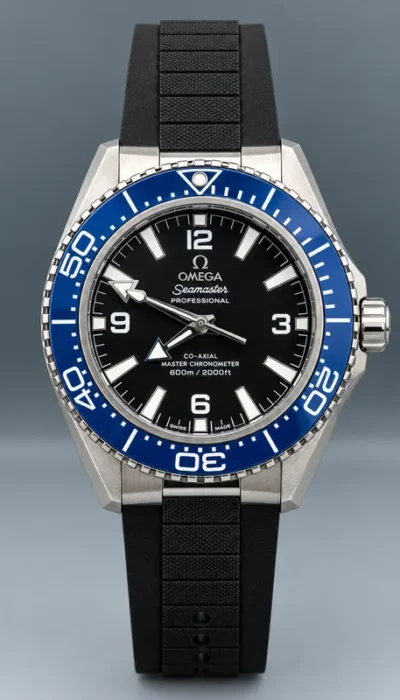 Seamaster Blue Bezel Black Dial Diver Watch 43mm