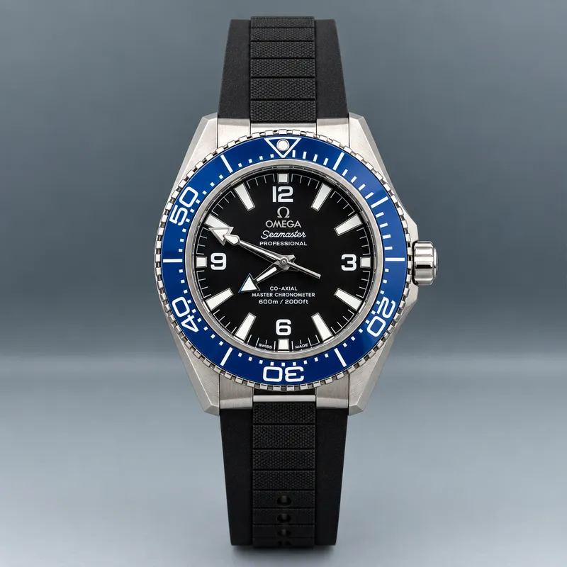Seamaster Blue Bezel Black Dial Diver Watch 43mm