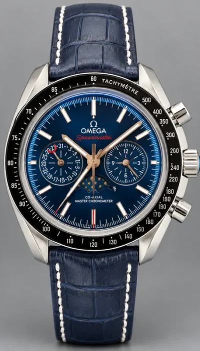Speedmaster Blue Dial Moonphase Chronograph Watch 42mm