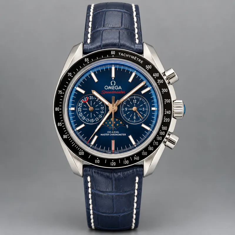 Speedmaster Blue Dial Moonphase Chronograph Watch 42mm